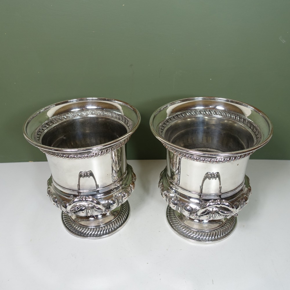 PAIR OF 19TH C SILVERPLATED WINE COOLERS View VI