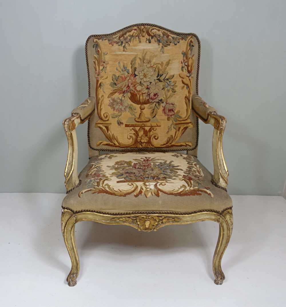 19TH C NEEDLEWORK ARMCHAIR