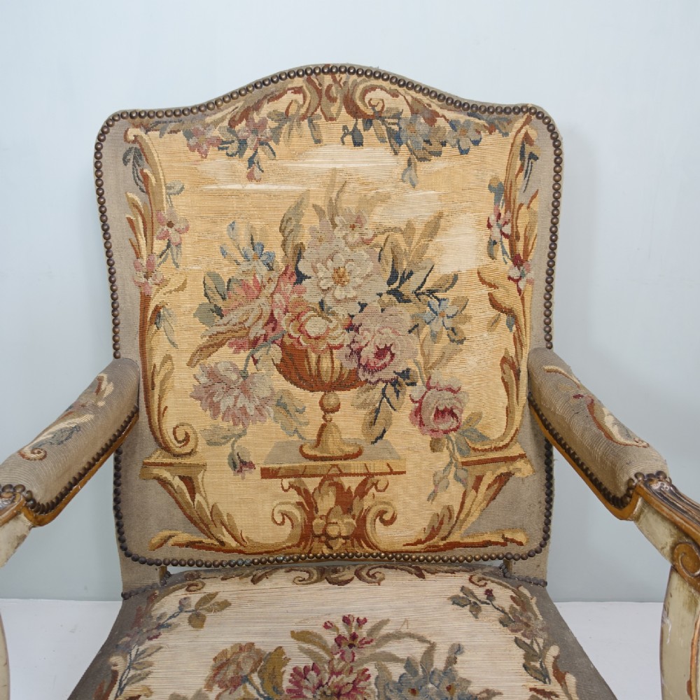 19TH C NEEDLEWORK ARMCHAIR View II