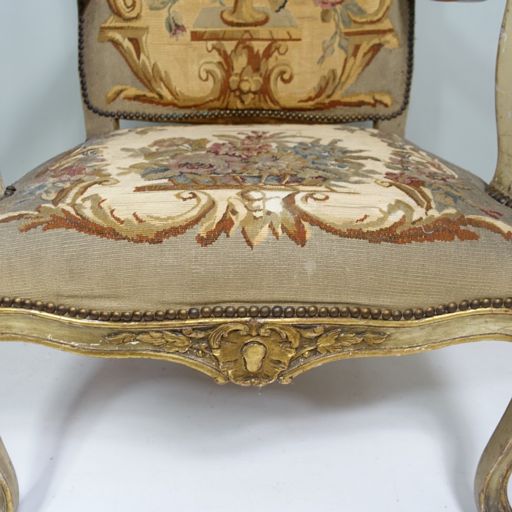 19TH C NEEDLEWORK ARMCHAIR View V