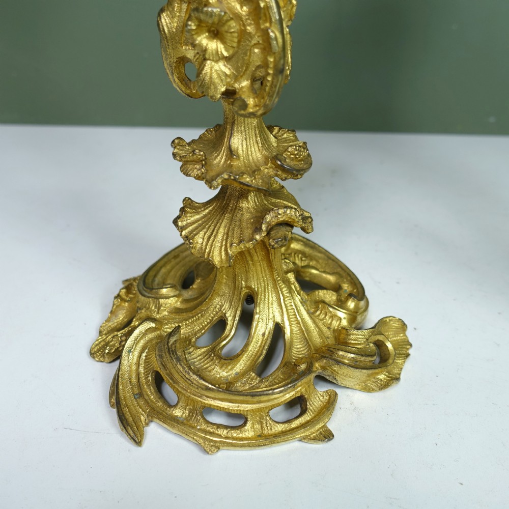PAIR OF 18TH C ORMOLU CANDLESTICKS View V