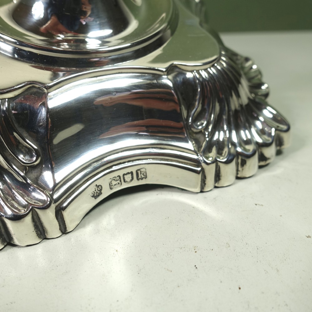 LARGE PAIR OF SILVER CANDLESTICKS View V