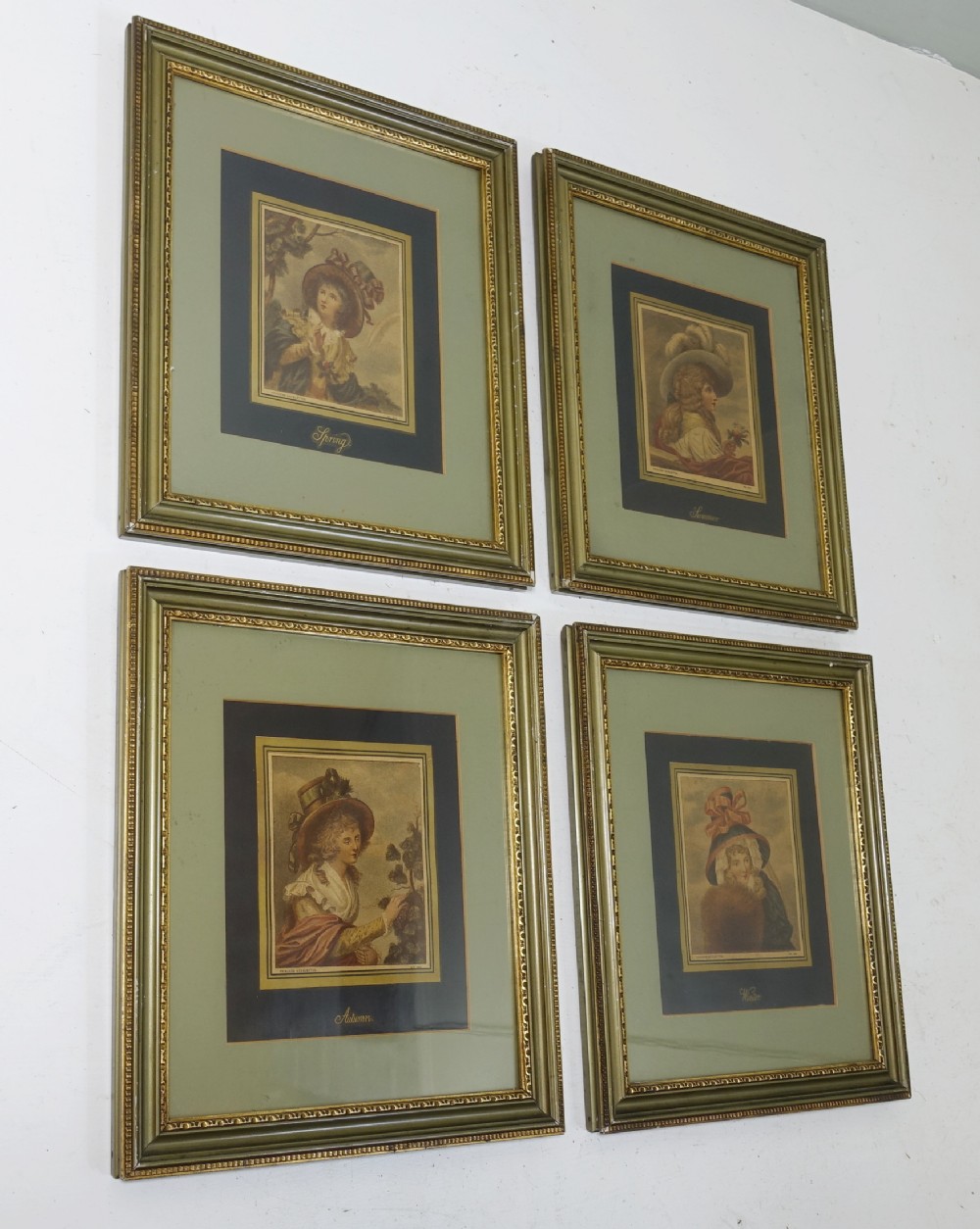 SET OF FOUR 19TH C SEASONAL ENGRAVINGS