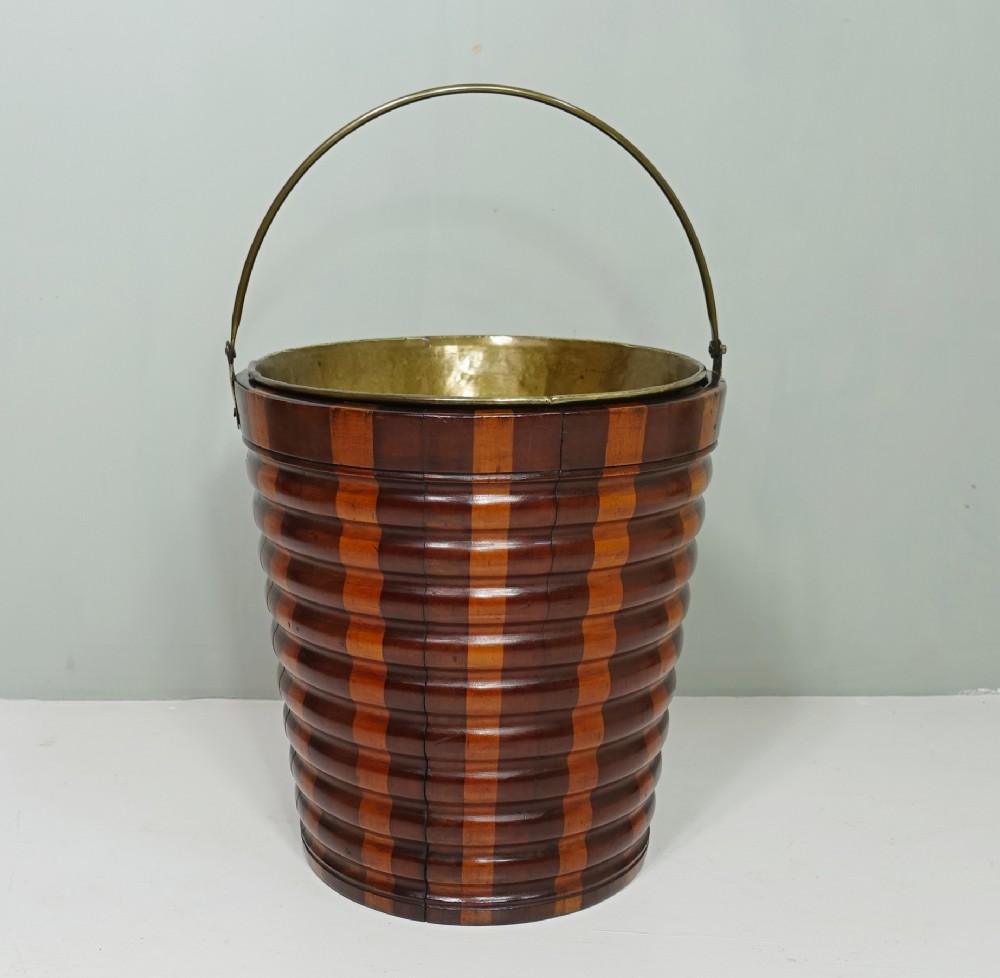 19TH C WALNUT & SYCAMORE BUCKET