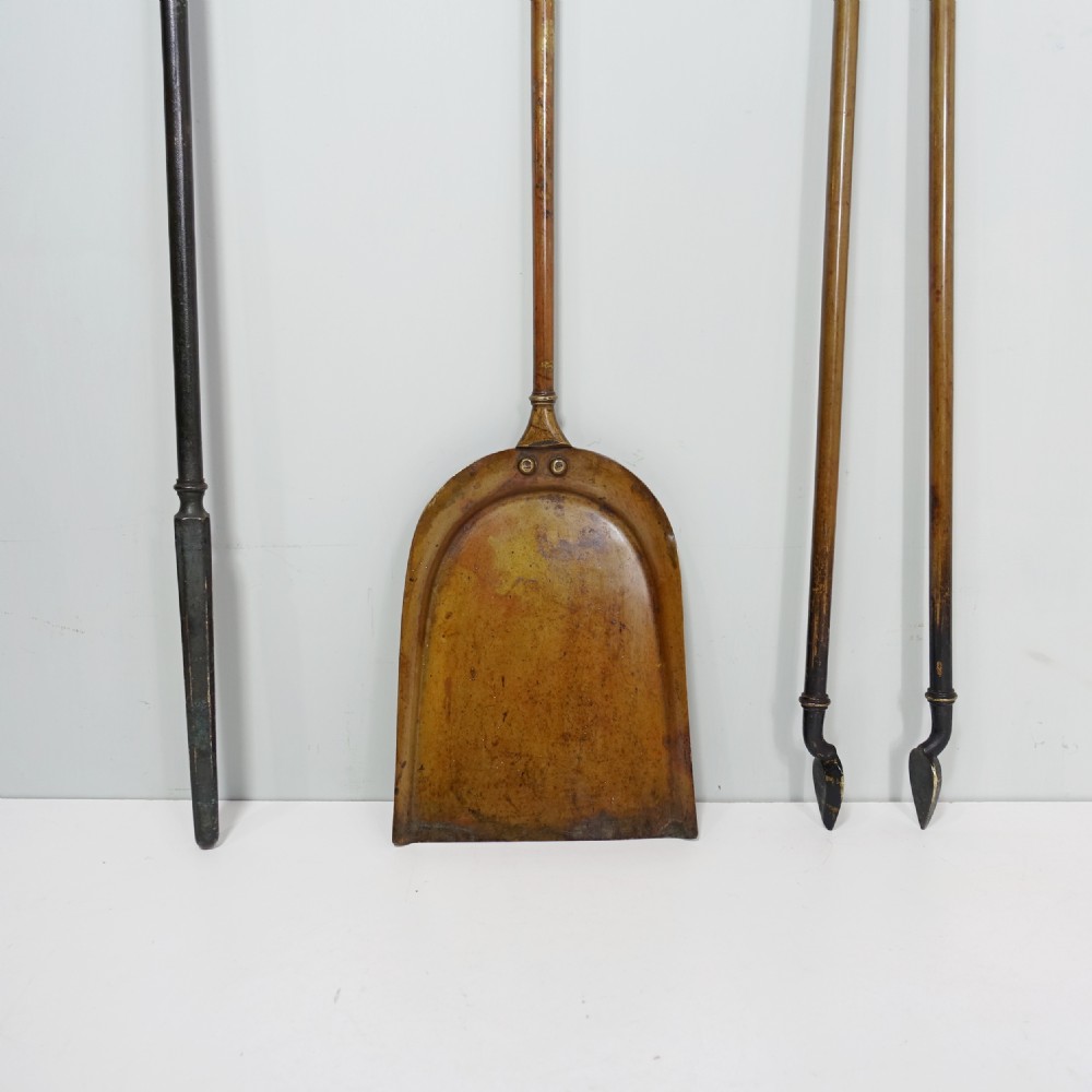 SET OF GEORGE III BRASS FIRE TOOLS View II