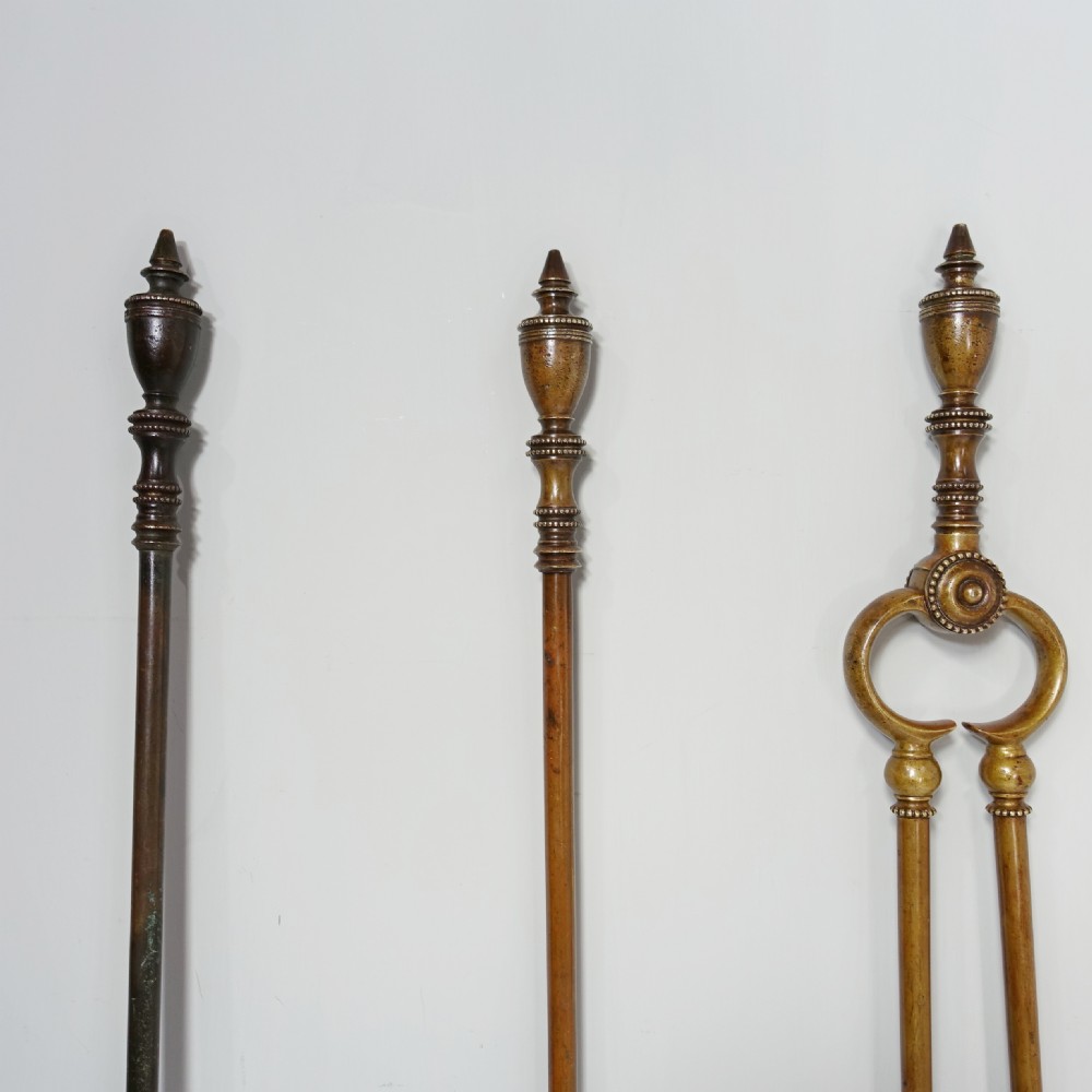 SET OF GEORGE III BRASS FIRE TOOLS View III