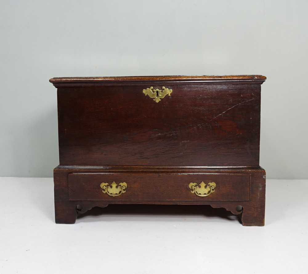 18TH C OAK CHEST COFFER BACHE