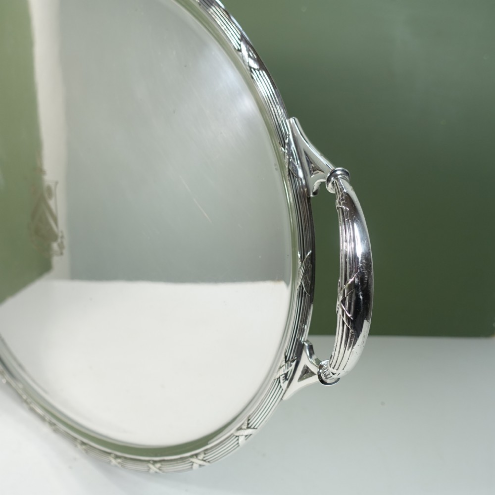 LARGE 19TH C SILVER PLATED TRAY View II