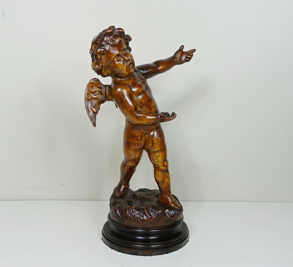 18TH C CARBED LIMEWOOD CHERUB