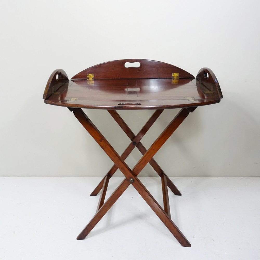 18TH C MAHOGANY BUTLERS TRAY & STAND