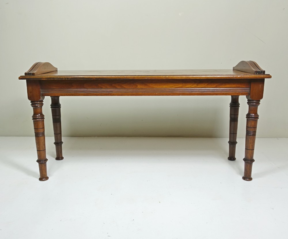 19TH C WALNUT HALL BENCH