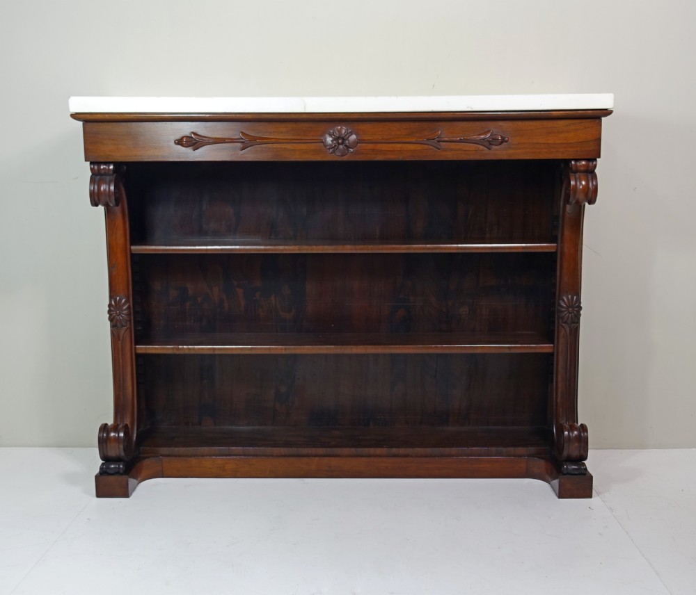 19TH C MARBLE TOPPED BOOKCASE
