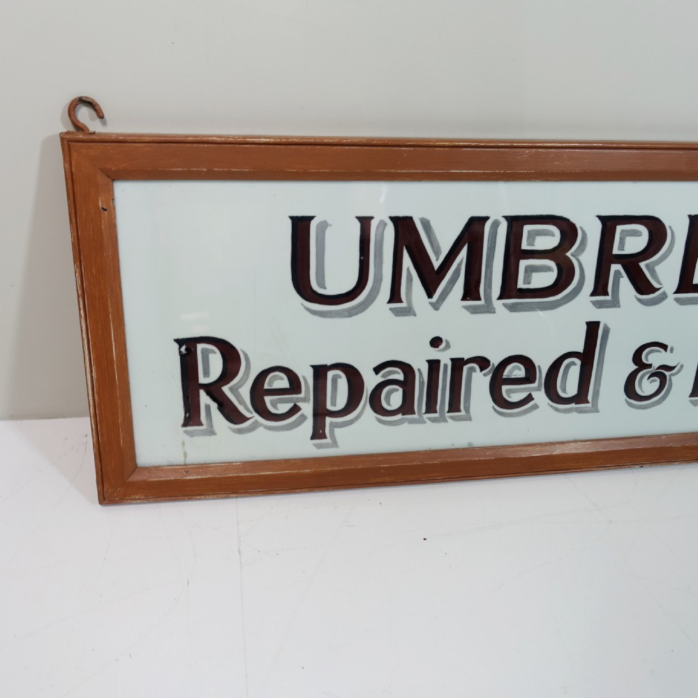 LARGE 19TH C GLASS SIGN View III