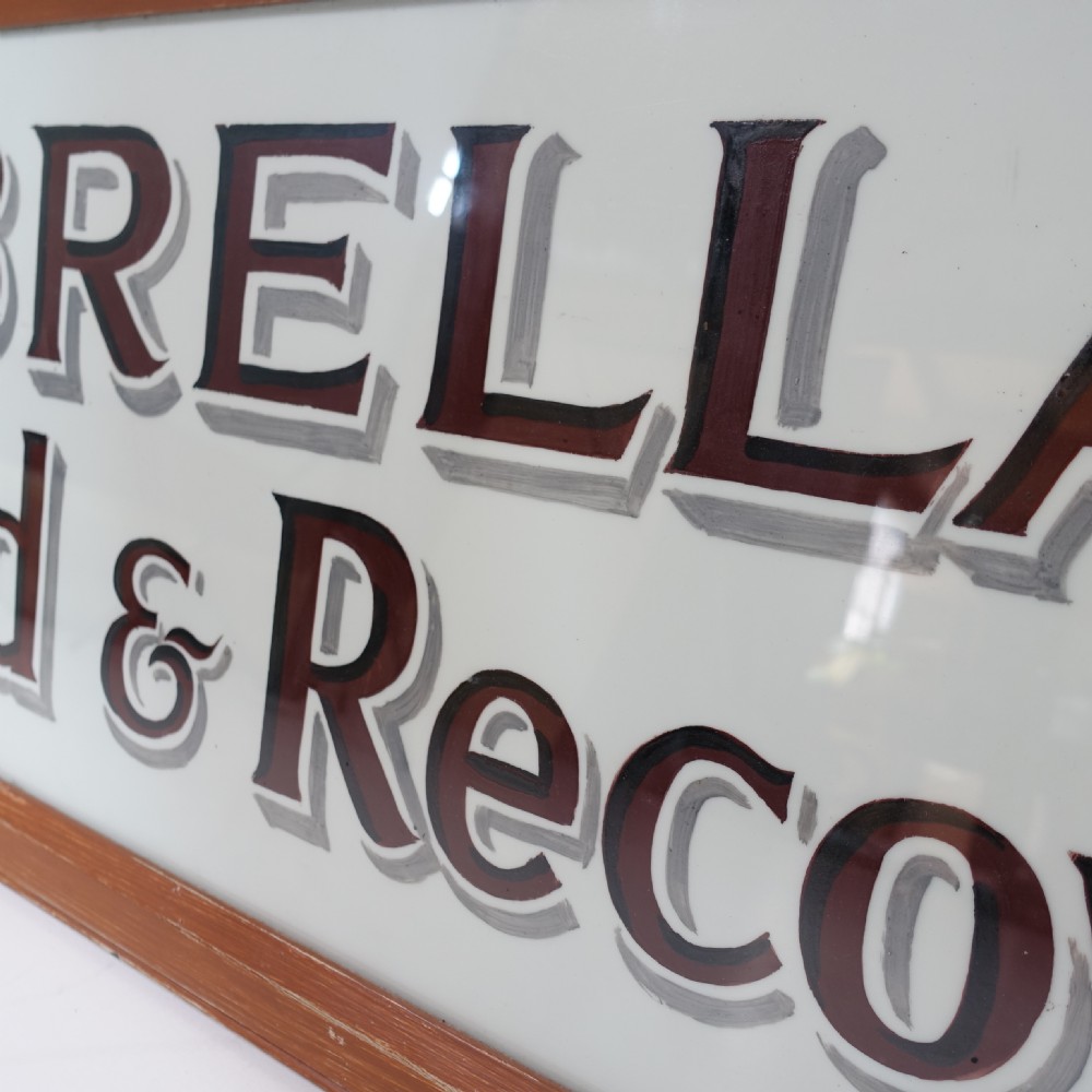 LARGE 19TH C GLASS SIGN View IV