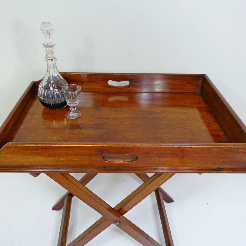 EARLY 19TH C MAHOGANY BUTLERS TRAY & STAND View III