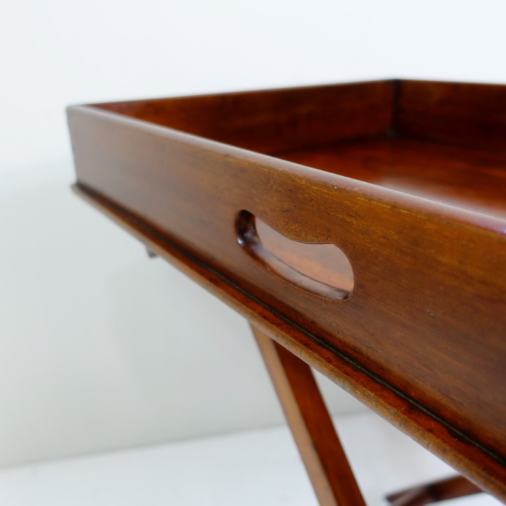 EARLY 19TH C MAHOGANY BUTLERS TRAY & STAND View V