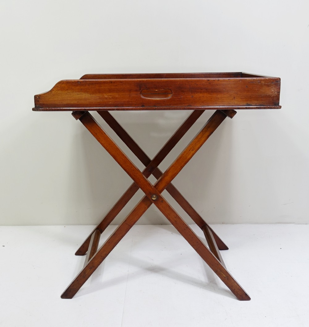 EARLY 19TH C MAHOGANY BUTLERS TRAY & STAND