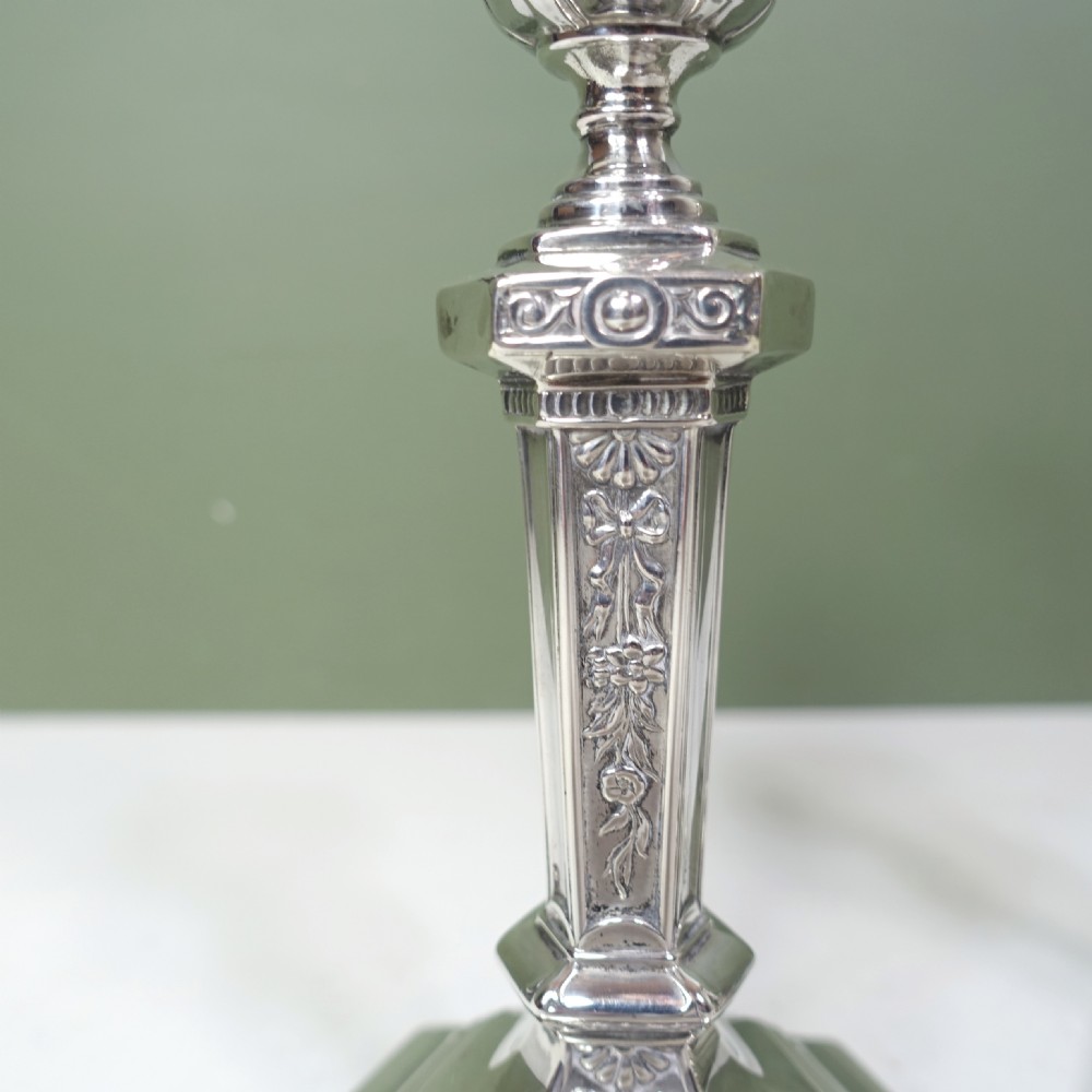 PAIR OF SILVER CANDLESTICKS, 1897 View IV