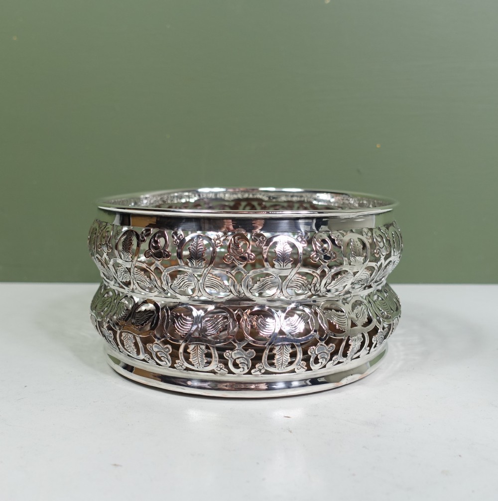 19TH C SILVERPLATED MAGNUM / DECANTER COASTER