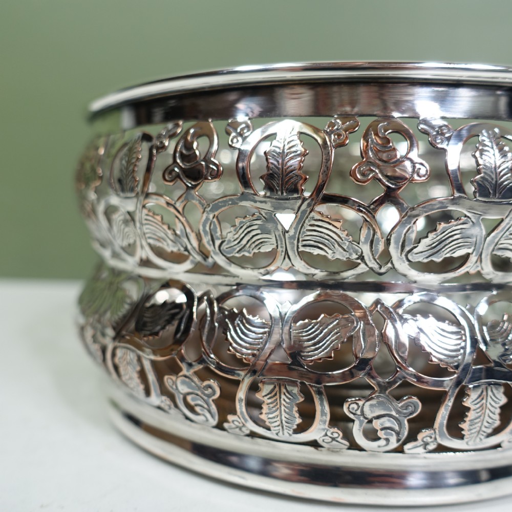 19TH C SILVERPLATED MAGNUM / DECANTER COASTER View III