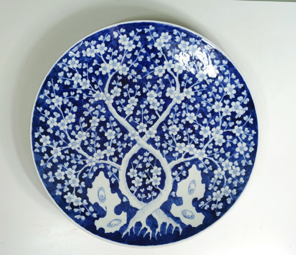 LARGE 19TH C DECORATED CHARGER