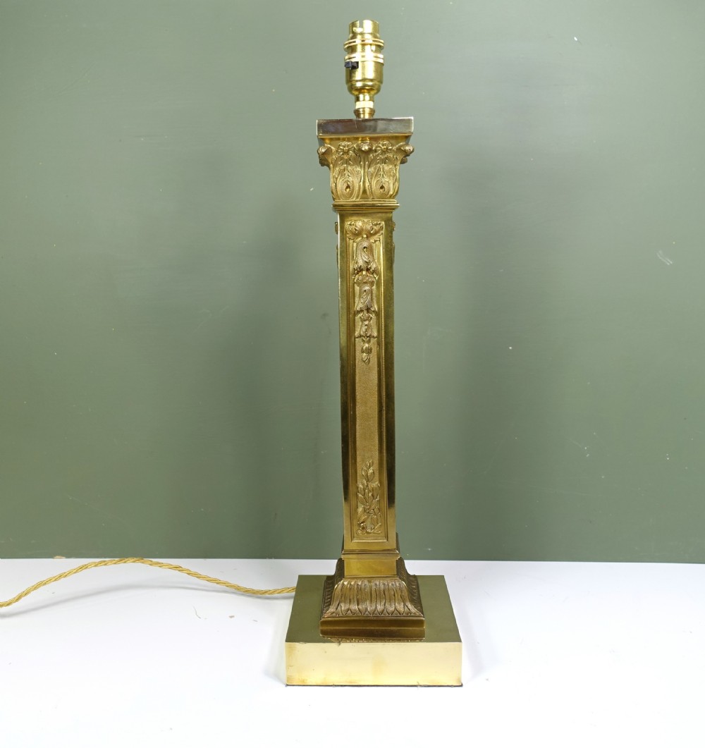 19TH C BRASS LAMP BASE