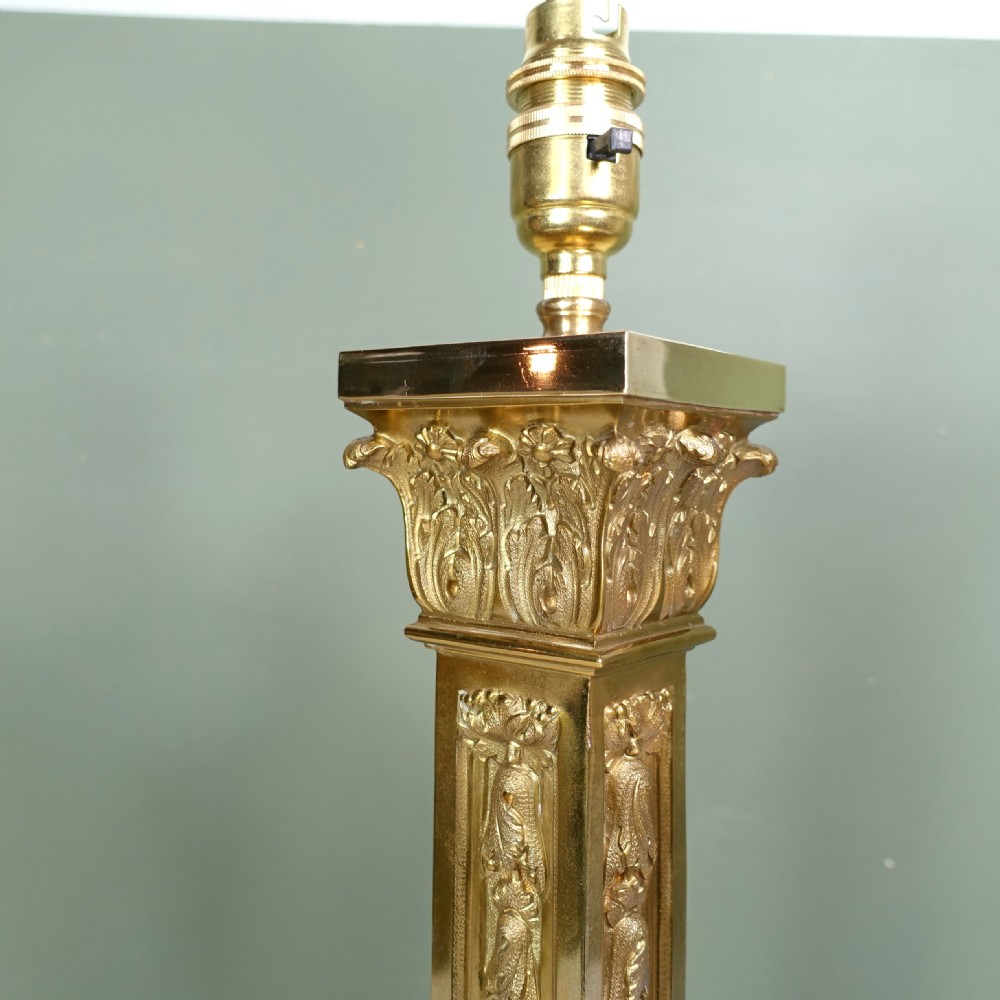19TH C BRASS LAMP BASE View III