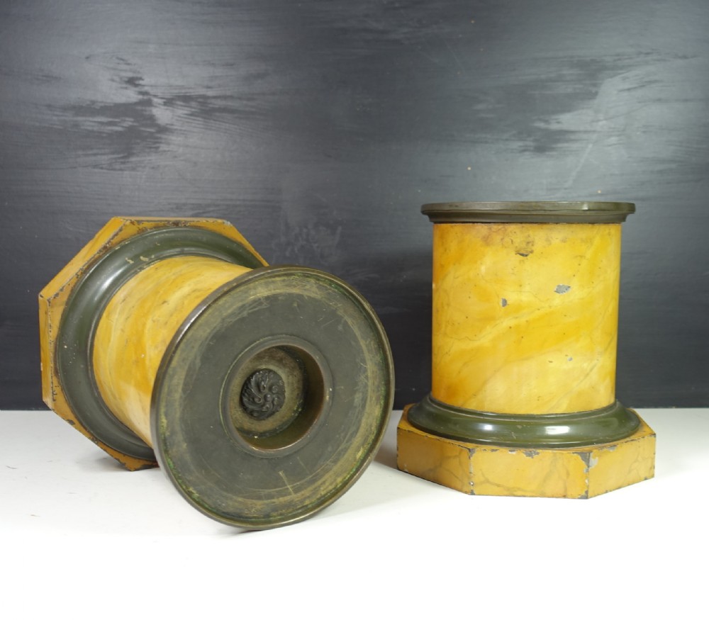 PAIR OF 19TH C TOLE PLINTHS