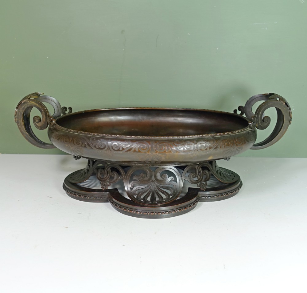 19TH C BRONZE NEO CLASSICAL BOWL