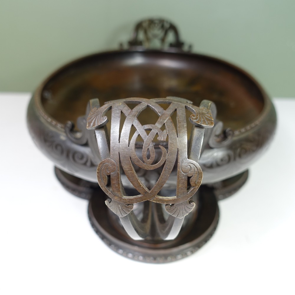 19TH C BRONZE NEO CLASSICAL BOWL View V