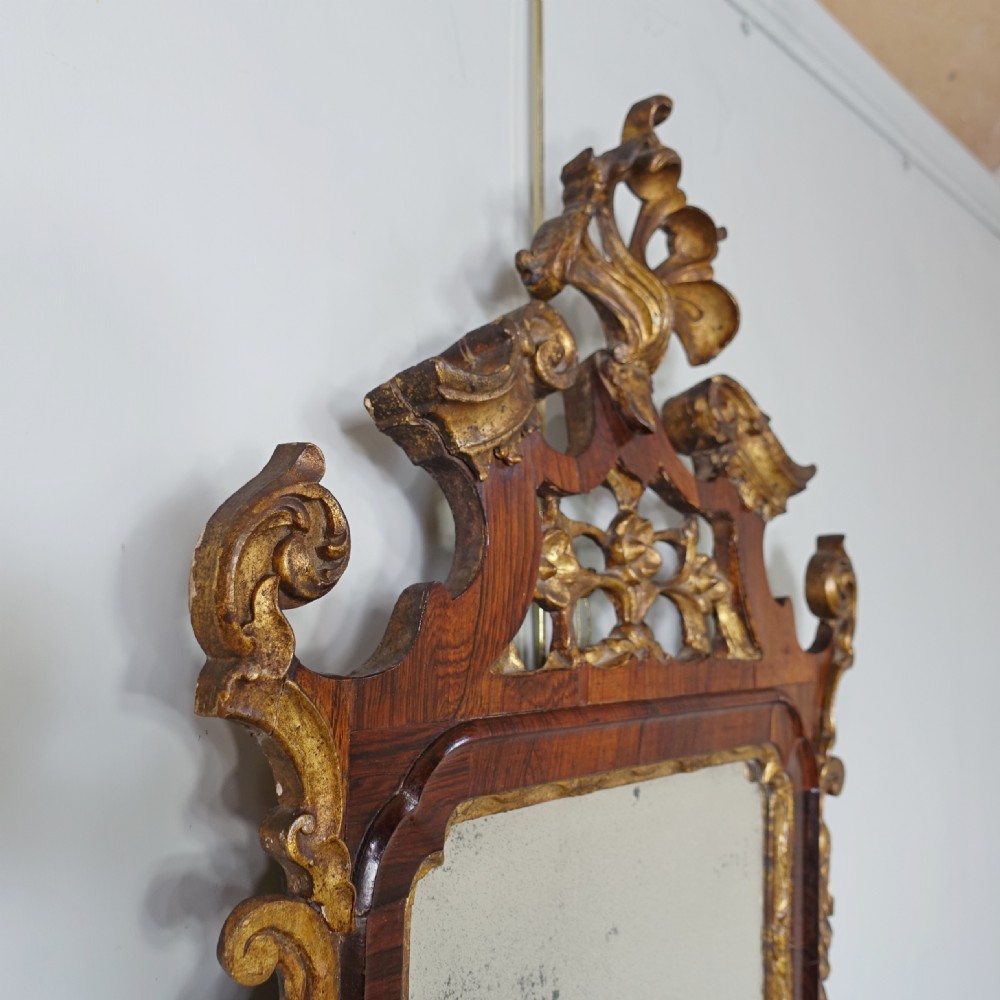 18TH C WALNUT & GILT MIRROR View V