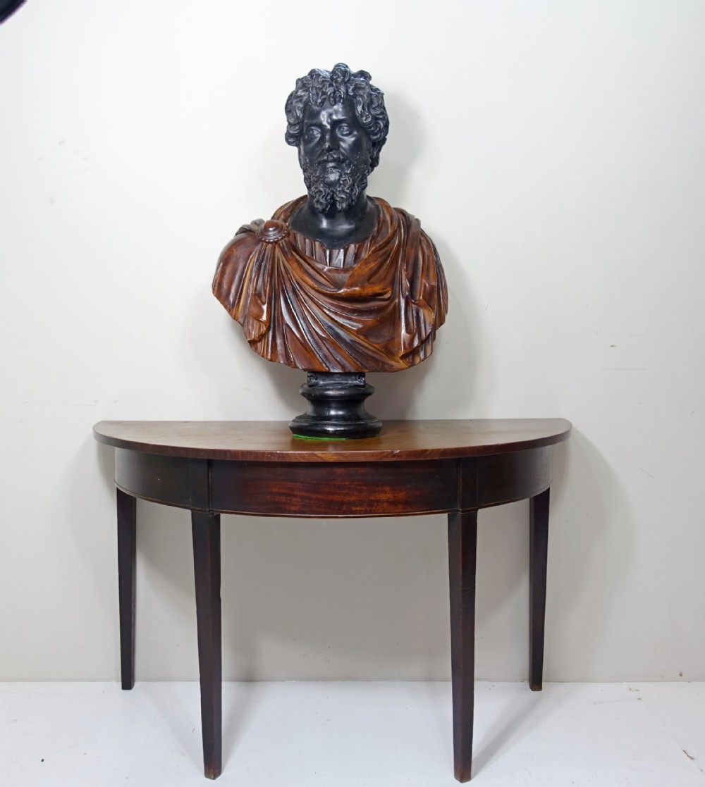LARGE 19TH PLASTER BUST OF EMPEROR HADRIAN