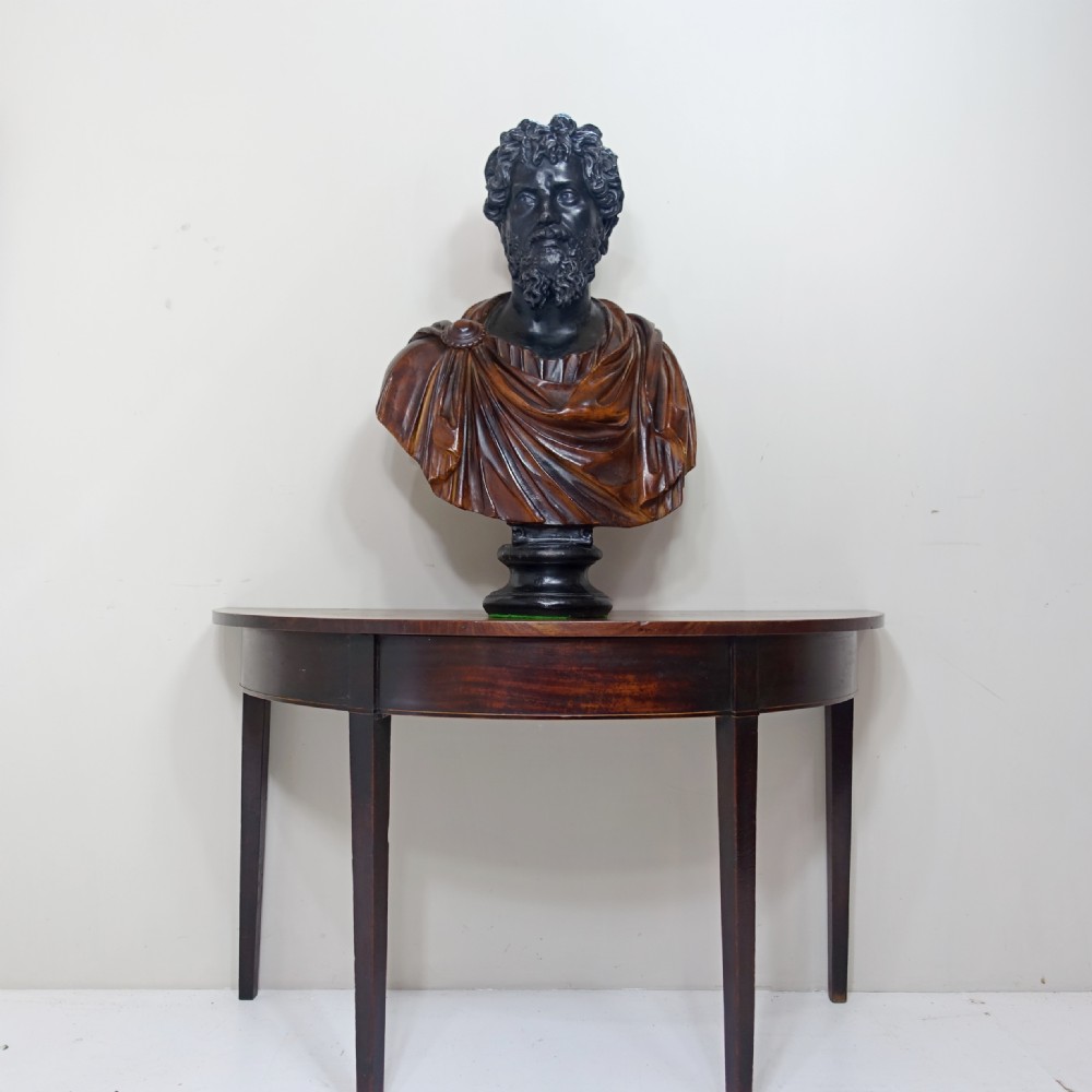 LARGE 19TH PLASTER BUST OF EMPEROR HADRIAN View X