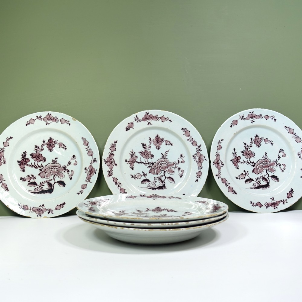 SET OF SIX 18TH C DELFT PLATES View II