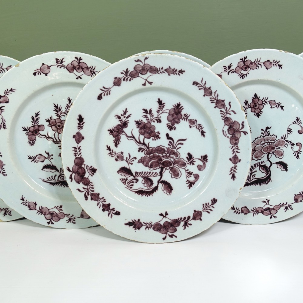 SET OF SIX 18TH C DELFT PLATES View V