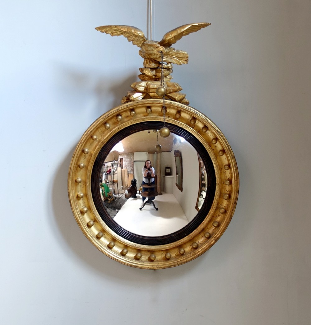 REGENCY GILT CONVEX MIRROR