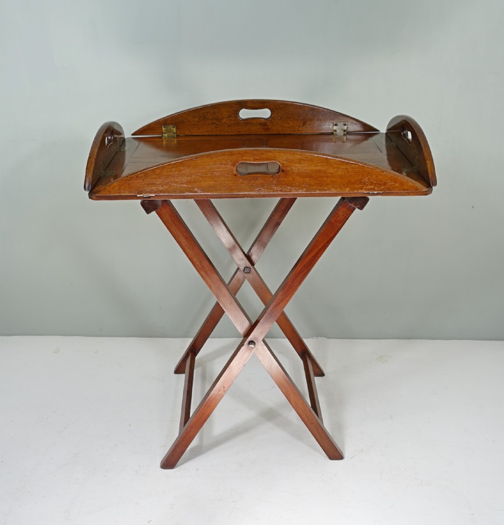 EARLY 19TH C MAHOGANY BUTLERS TRAY & STAND