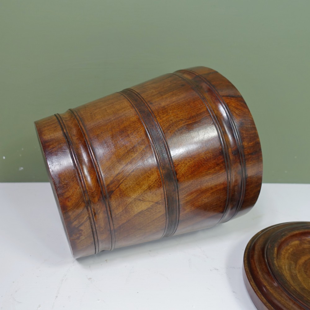 19TH C LABURNUM WOOD JAR & COVER View IV