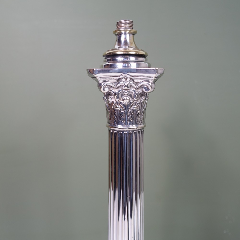19TH C SILVER PLATED LAMP BASE View III