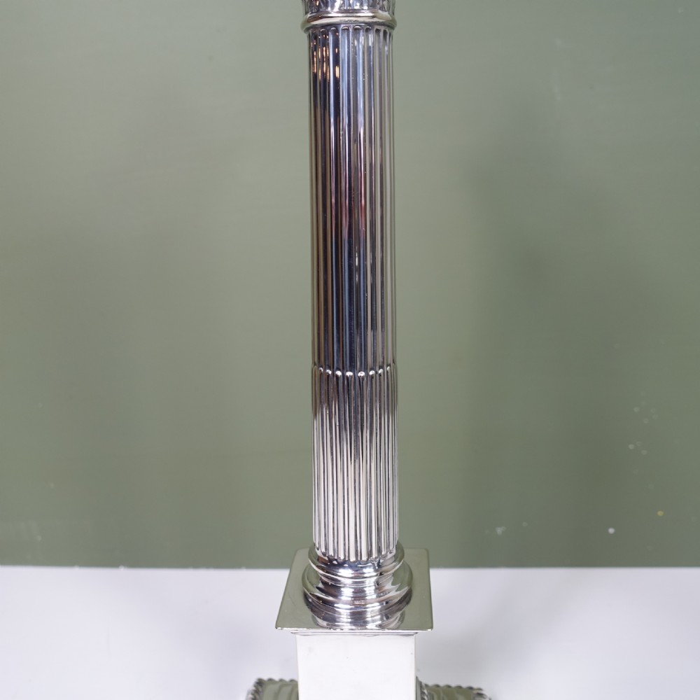 19TH C SILVER PLATED LAMP BASE View VI