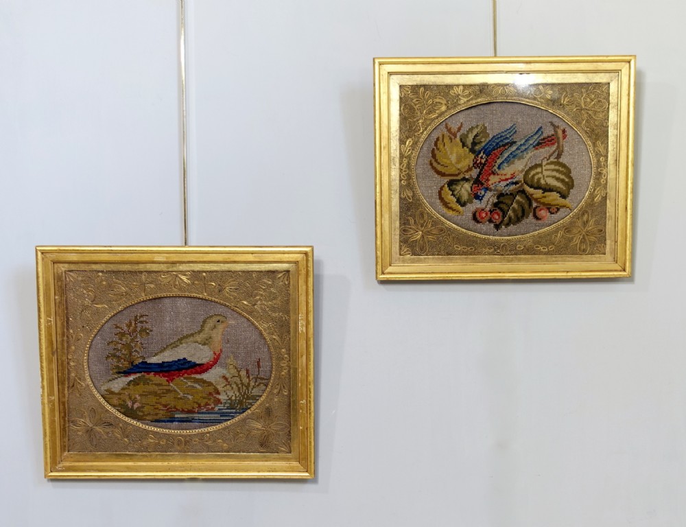 TWO 19TH C NEEDLEWORK PICTURES