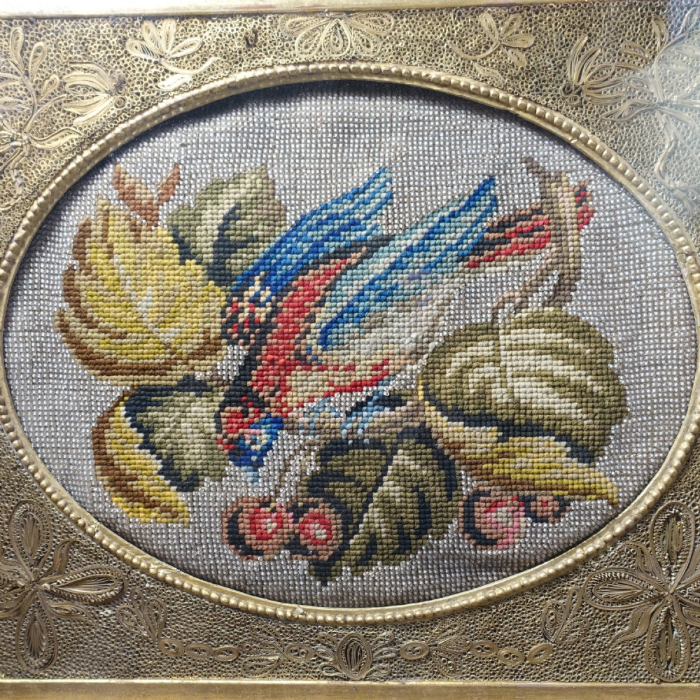 TWO 19TH C NEEDLEWORK PICTURES View VI