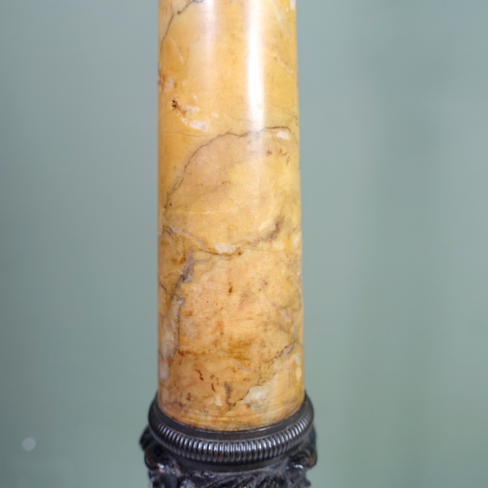 19TH C BRONZE & MARBLE LAMP BASE View V