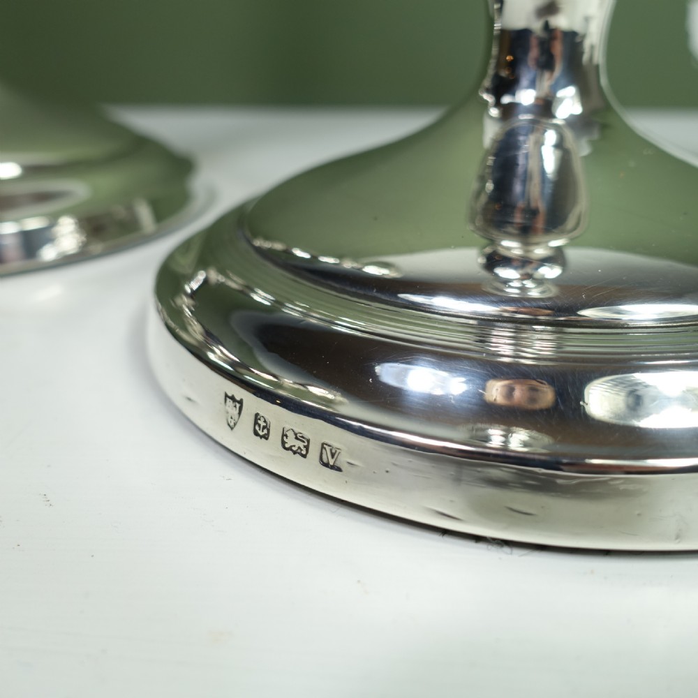 PAIR OF SILVER CANDLESTICKS, BIRMINGHAM 1920 View IV