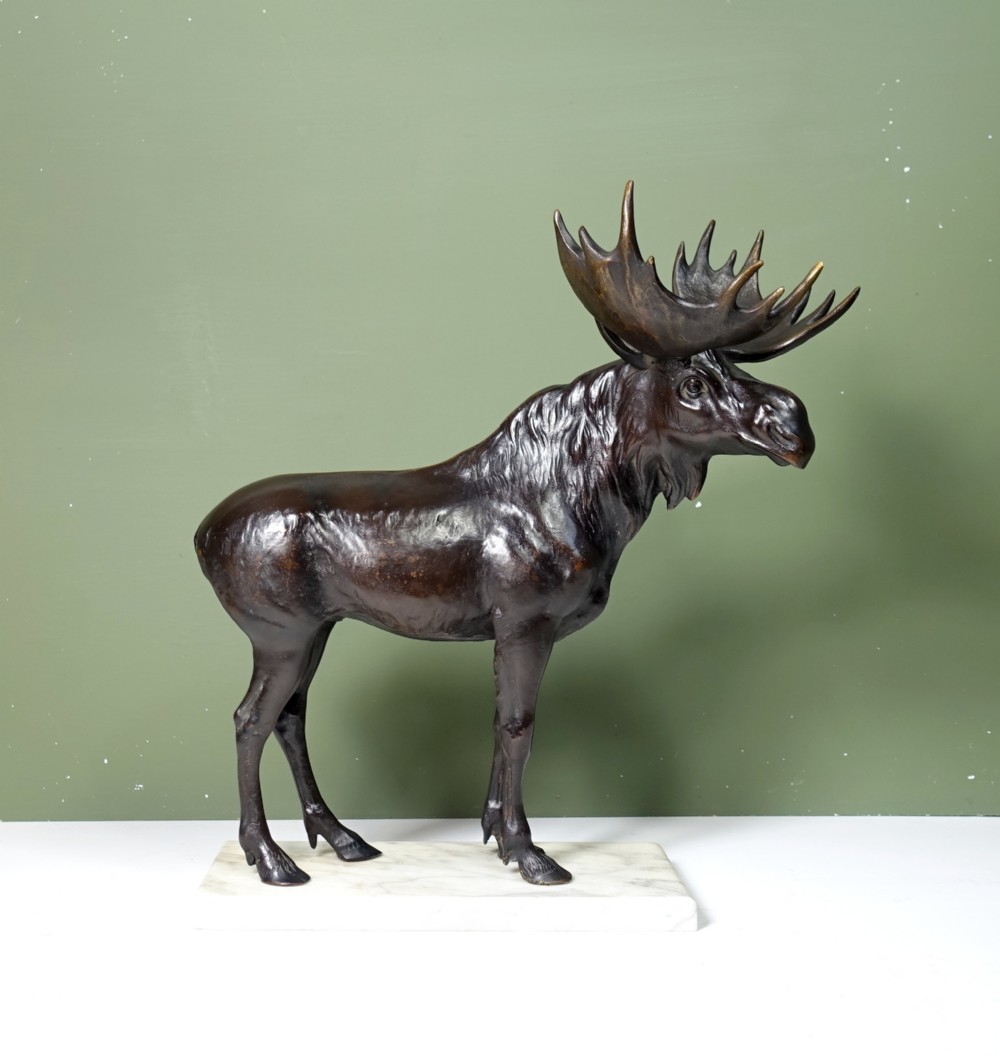 19TH C BRONZE MOOSE