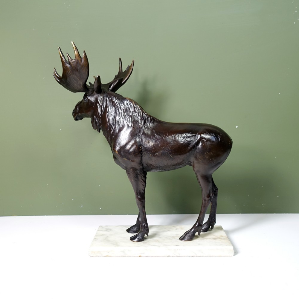19TH C BRONZE MOOSE View II