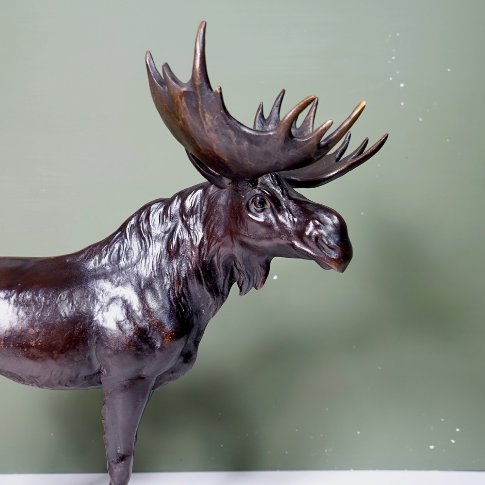 19TH C BRONZE MOOSE View III
