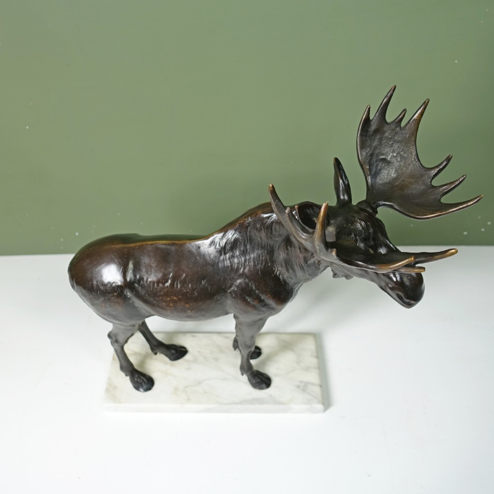 19TH C BRONZE MOOSE View VI