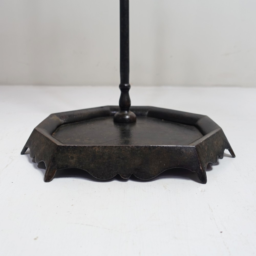 EARLY 19TH C STEEL & BRASS FIRE TOOL STAND View V