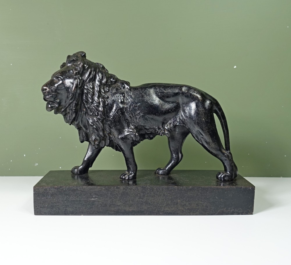 19TH C CAST IRON LION